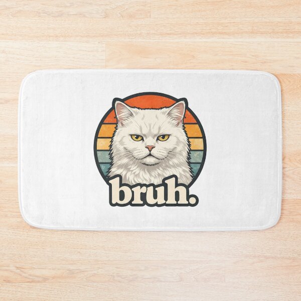 Item preview, Bruh-Cat–Funny-white-Cat-Face-Meme designed and sold by w66aboo.