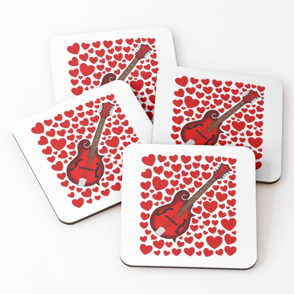 Item preview, Mandolin With Hearts, Valentines Mandolinist Musician Wedding designed and sold by doodlerob.
