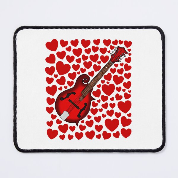 Item preview, Mandolin With Hearts, Valentines Mandolinist Musician Wedding designed and sold by doodlerob.