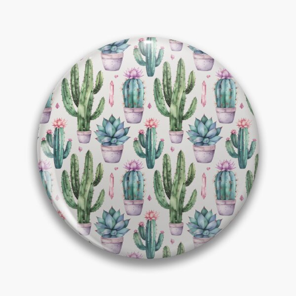 Item preview, Boho Watercolor Cactus Seamless Pattern – Succulents, Blooms & Crystals designed and sold by Blinkwater Designs.