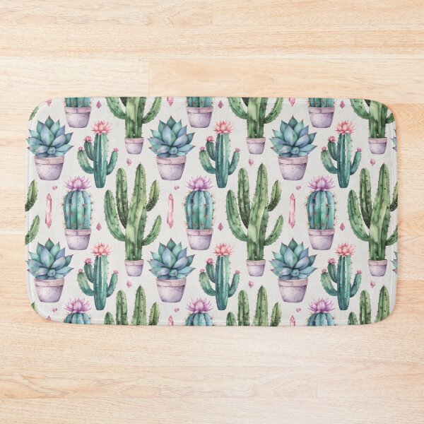 Item preview, Boho Watercolor Cactus Seamless Pattern – Succulents, Blooms & Crystals designed and sold by Blinkwater Designs.