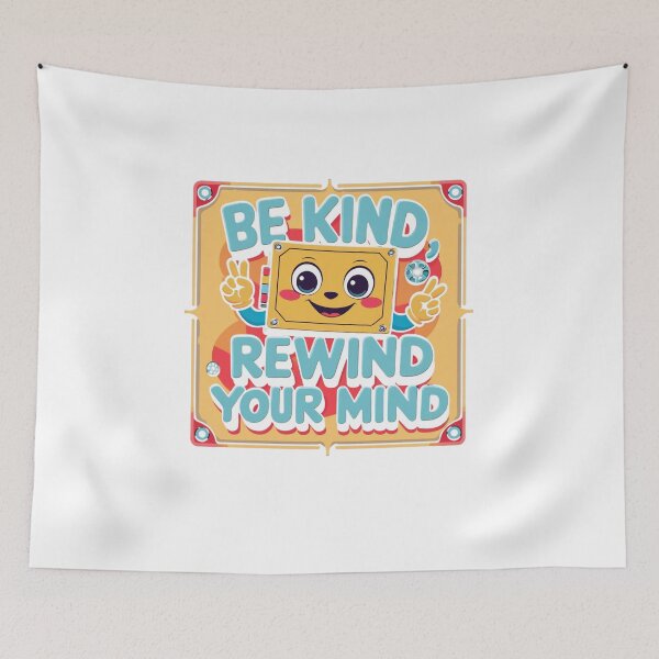 Item preview, Be Kind, Rewind Your Mind fun illustration designed and sold by SloganSauce.