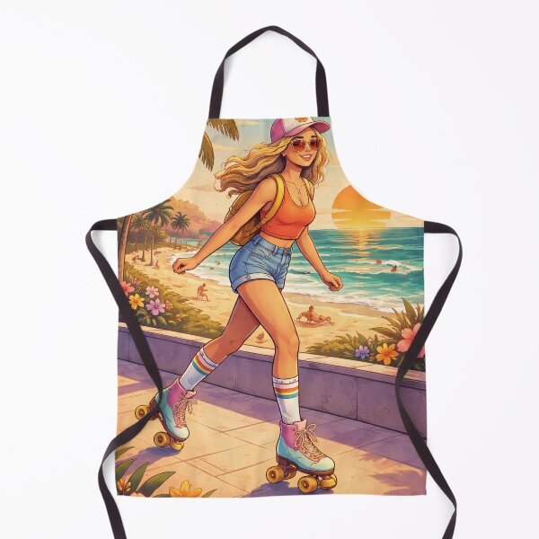 Aperçu de l'œuvre Patineuse Sunset Beach Rétro créée et vendue par Turocks.