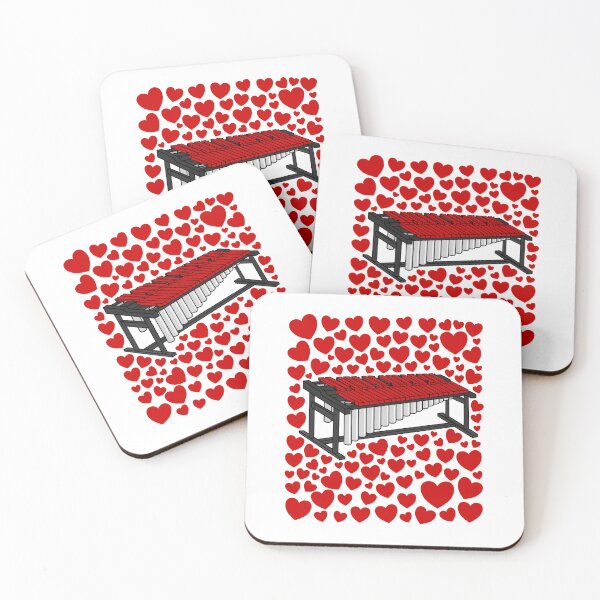 Item preview, Marimba With Hearts, Valentines Percussionist Musician Wedding designed and sold by doodlerob.
