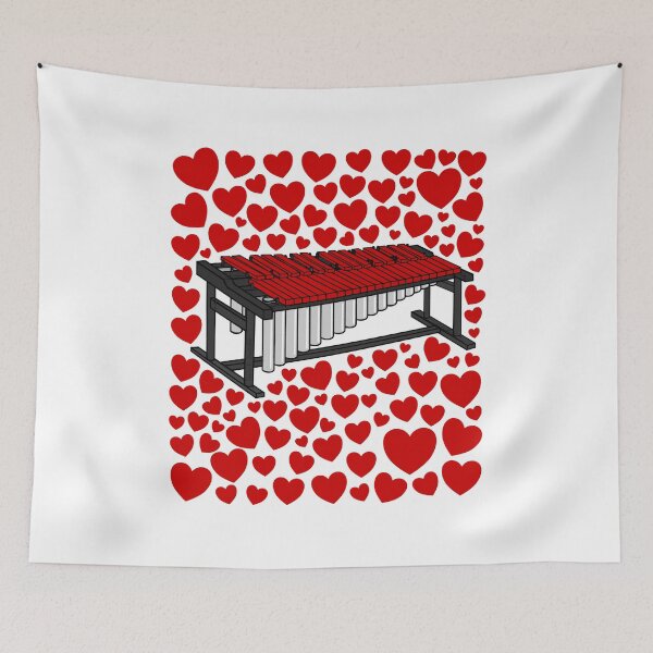 Item preview, Marimba With Hearts, Valentines Percussionist Musician Wedding designed and sold by doodlerob.
