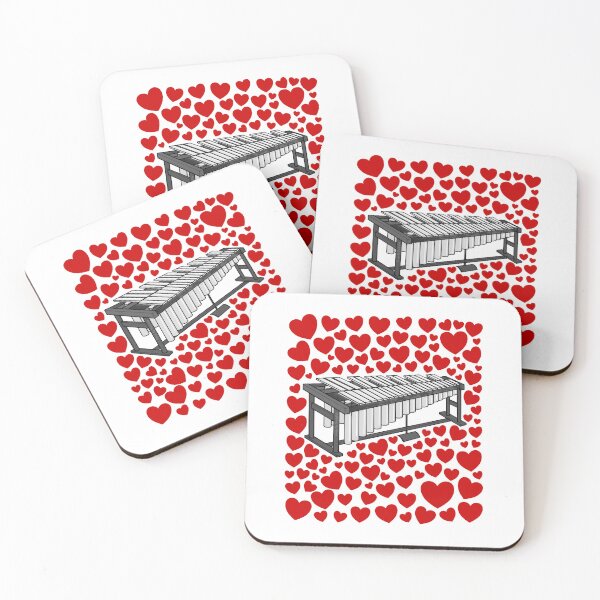 Item preview, Vibraphone With Hearts, Valentines Percussionist Musician Wedding designed and sold by doodlerob.