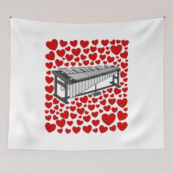 Item preview, Vibraphone With Hearts, Valentines Percussionist Musician Wedding designed and sold by doodlerob.