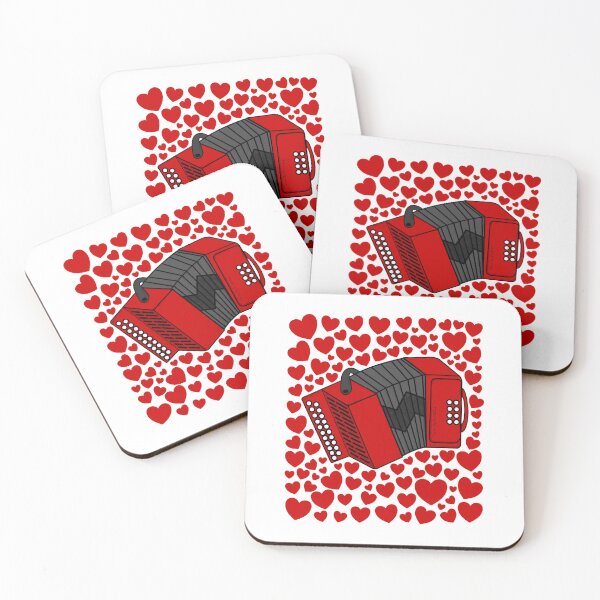 Item preview, Accordion With Hearts, Valentines Accordionist Musician Wedding designed and sold by doodlerob.