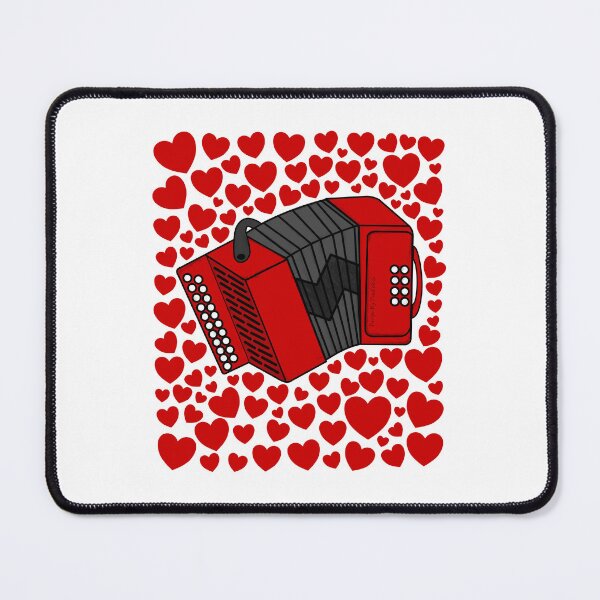 Item preview, Accordion With Hearts, Valentines Accordionist Musician Wedding designed and sold by doodlerob.