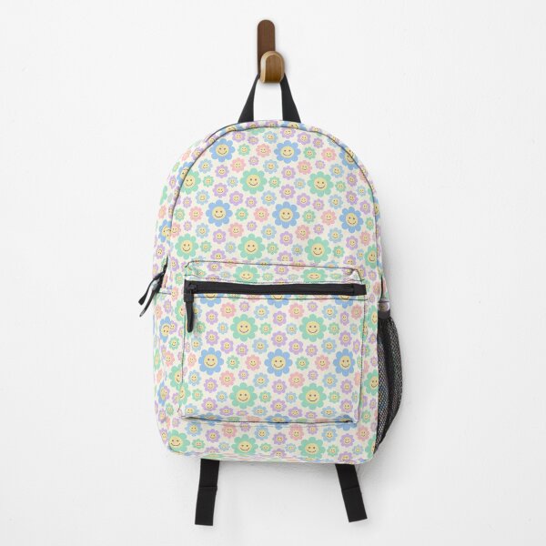 Item preview, Smiley Flower Seamless Pattern – Cute Pastel Retro Daisy Faces designed and sold by Blinkwater Designs.