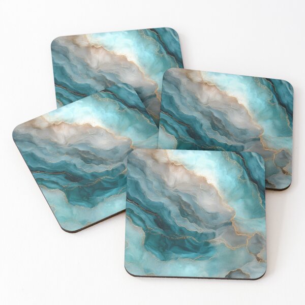 Item preview, Transformative Teal & Gold Agate – Color of the Year 2026 Abstract Marble designed and sold by Ewa Miller.
