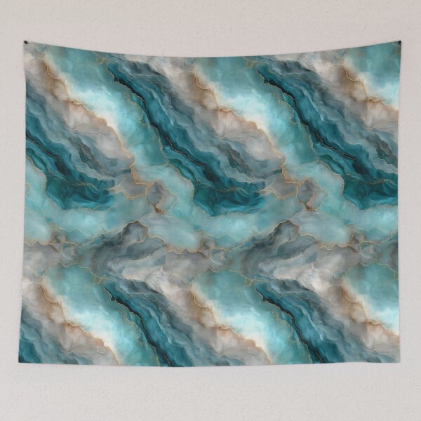Item preview, Transformative Teal & Gold Agate – Color of the Year 2026 Abstract Marble designed and sold by Ewa Miller.