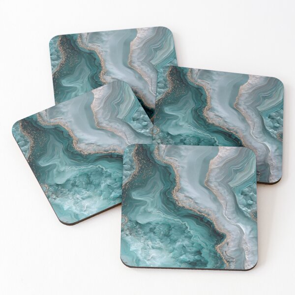 Item preview, Transformative Teal & Cloud Dancer – Color of the Year 2026 Abstract Marble designed and sold by Ewa Miller.