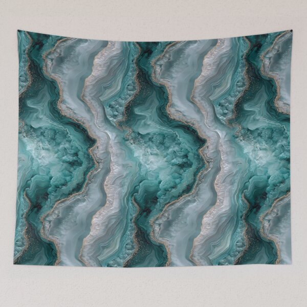 Item preview, Transformative Teal & Cloud Dancer – Color of the Year 2026 Abstract Marble designed and sold by Ewa Miller.