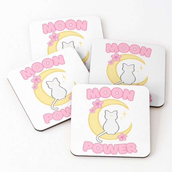 Item preview, Moon Power White Cat Kawaii designed and sold by starbunnykawaii.