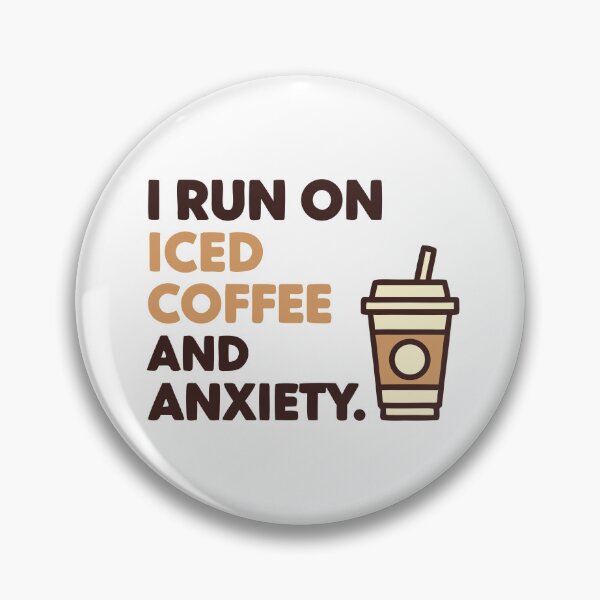 Item preview, Iced Coffee and Anxiety Funny Statement T-Shirt Typography Vector Minimalist Gift Idea designed and sold by mantra2023.