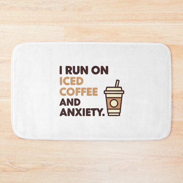 Item preview, Iced Coffee and Anxiety Funny Statement T-Shirt Typography Vector Minimalist Gift Idea designed and sold by mantra2023.
