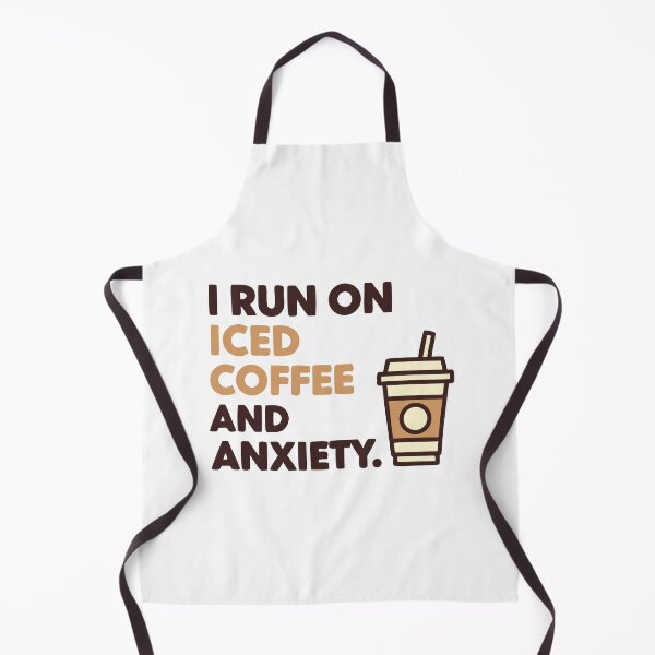 Item preview, Iced Coffee and Anxiety Funny Statement T-Shirt Typography Vector Minimalist Gift Idea designed and sold by mantra2023.