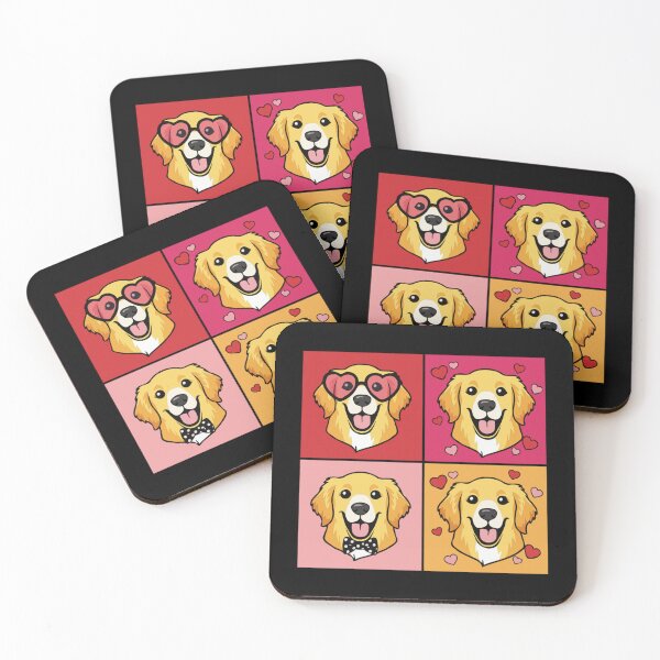 Item preview, Pop Art Valentine Golden Retriever – Colorful Dog Lover designed and sold by The Real Life Symphony.