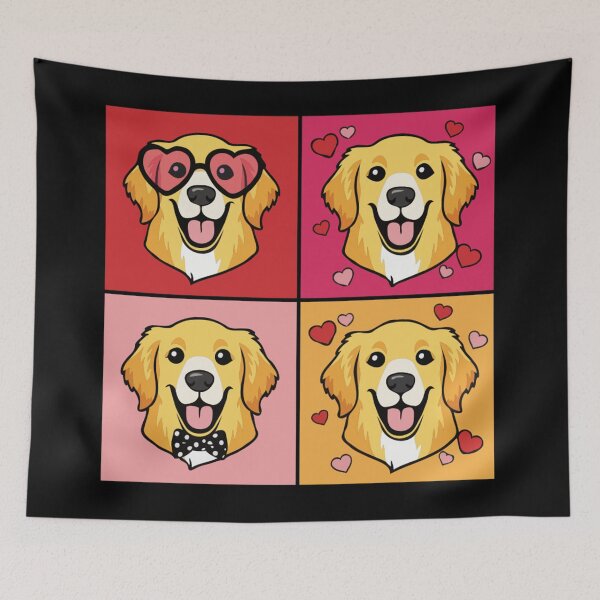 Item preview, Pop Art Valentine Golden Retriever – Colorful Dog Lover designed and sold by The Real Life Symphony.