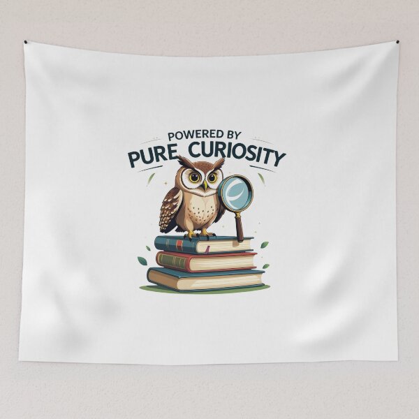 Item preview, Powered by Pure Curiosity owl art designed and sold by SloganSauce.