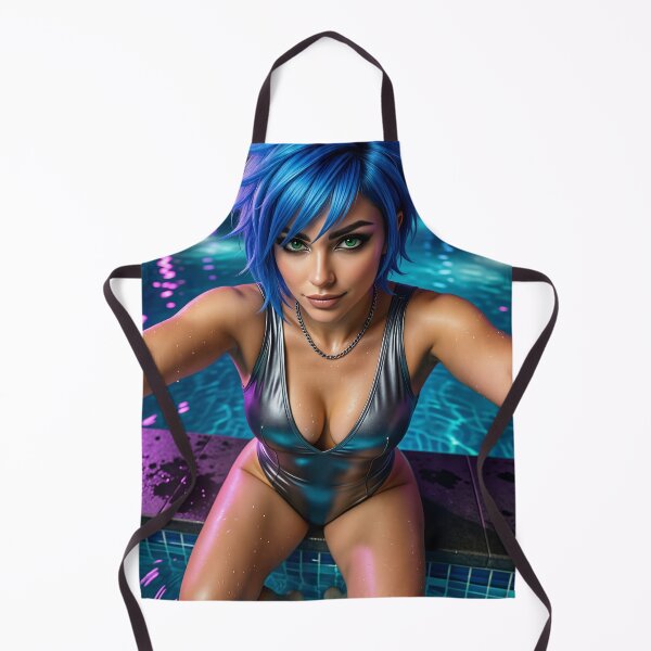 Item preview, Cipher poolside in metallic swimsuit at night designed and sold by CathryneDelamort.