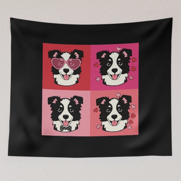 Item preview, Pop Art Valentine Border Collie – Colorful Dog Lover designed and sold by The Real Life Symphony.