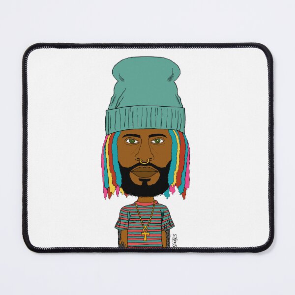 Item preview, Altboy - Colorful Dreadlocks Altboy Portrait with Ankh Necklace | Vibrant Reggae Afrocentric Illustration designed and sold by Eric Sintès.