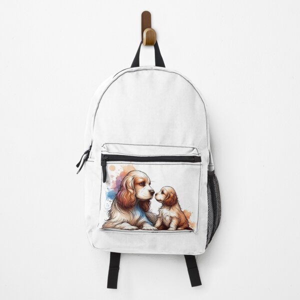 Item preview, Cavalier King Charles Spaniel Mom Puppy Watercolor designed and sold by BigBlueArt.