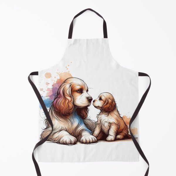 Item preview, Cavalier King Charles Spaniel Mom Puppy Watercolor designed and sold by BigBlueArt.