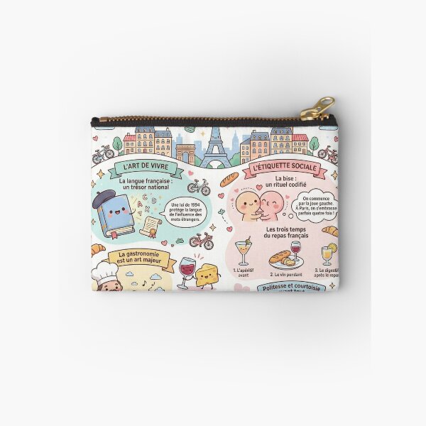 Item preview, Merci Paris – French Aesthetic Illustration with Eiffel Tower, Wine & Baguette designed and sold by Mirosi-S.