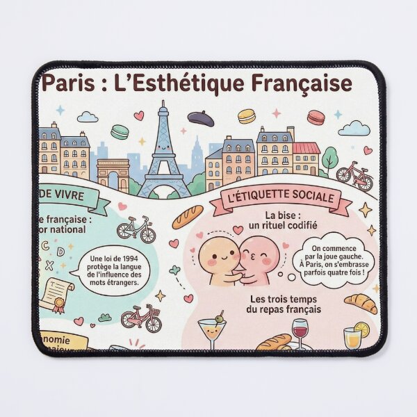 Item preview, Merci Paris – French Aesthetic Illustration with Eiffel Tower, Wine & Baguette designed and sold by Mirosi-S.