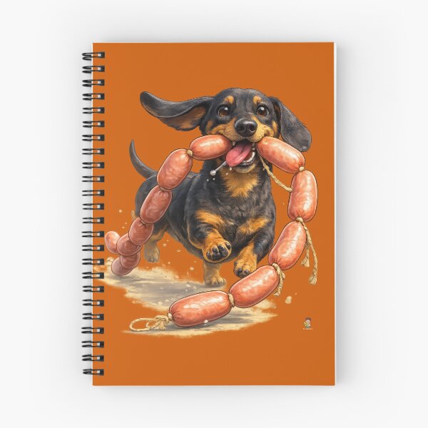 Item preview, Funny Dachshund Dog Stealing String of Sausages Art designed and sold by kornkobart.