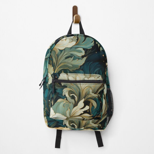 Item preview, Green and gold dreamy tempera decoupage seamless pattern designed and sold by MiraCleAI.