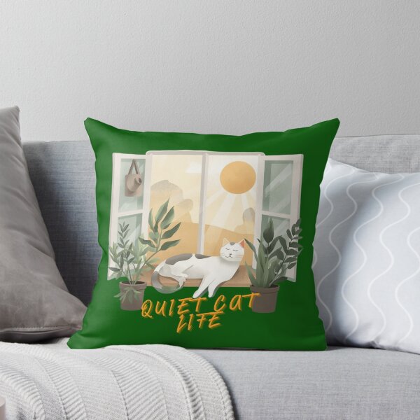 Item preview, Quiet Cat LIfe - Cozy Sleeping Cat on Window Sill Pastel Illustration. designed and sold by LunaPrintCo.