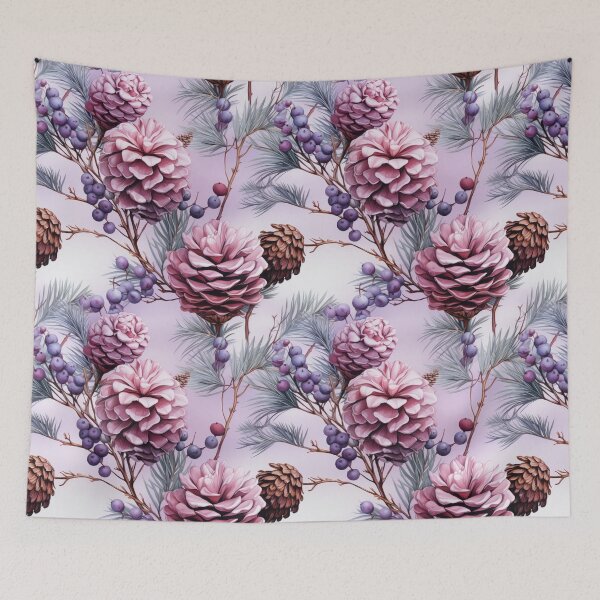 Item preview, Pastel purple pine cone seamless pattern designed and sold by MiraCleAI.