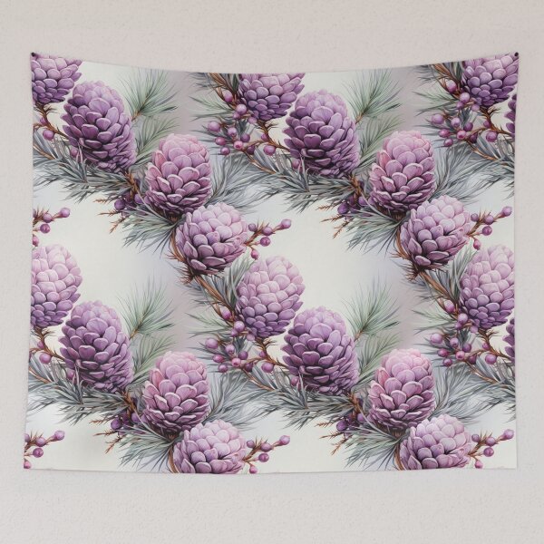 Item preview, Pastel purple pine cone seamless pattern designed and sold by MiraCleAI.