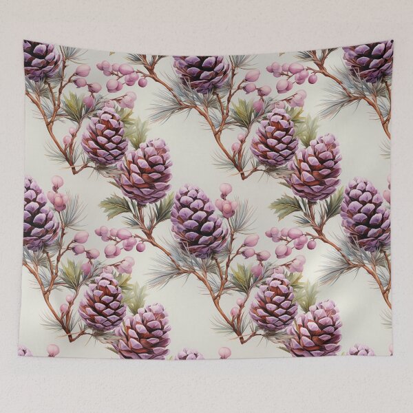 Item preview, Pastel purple pine cone seamless pattern designed and sold by MiraCleAI.