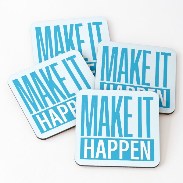 Item preview, MAKE IT HAPPEN – Bold Motivational Typography - Cyan designed and sold by modo-arte.