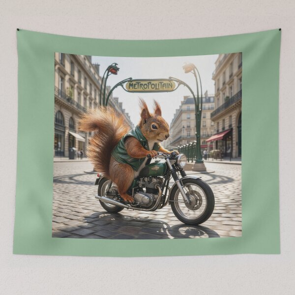 Item preview, Red Squirrel Motorcycles Through Paris designed and sold by Tridentulus.