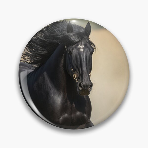 Item preview, Black horse running in the field designed and sold by MiraCleAI.