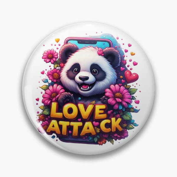 Item preview,  Panda Love Attack with Vibrant Pink Florals designed and sold by newvisionart191.