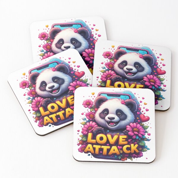 Item preview,  Panda Love Attack with Vibrant Pink Florals designed and sold by newvisionart191.