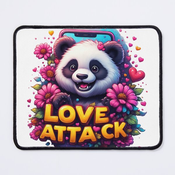Item preview, Panda Love Attack with Vibrant Pink Florals designed and sold by newvisionart191.