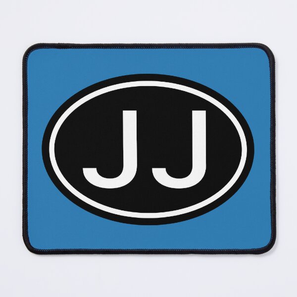 Item preview, JJ Initials Monogram Oval White Letters designed and sold by Jeallan Designs.