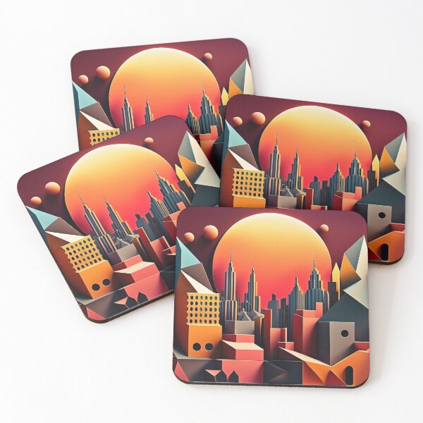 Item preview, Geometric cityscape designed and sold by MiraCleAI.