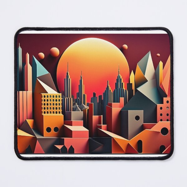 Item preview, Geometric cityscape designed and sold by MiraCleAI.