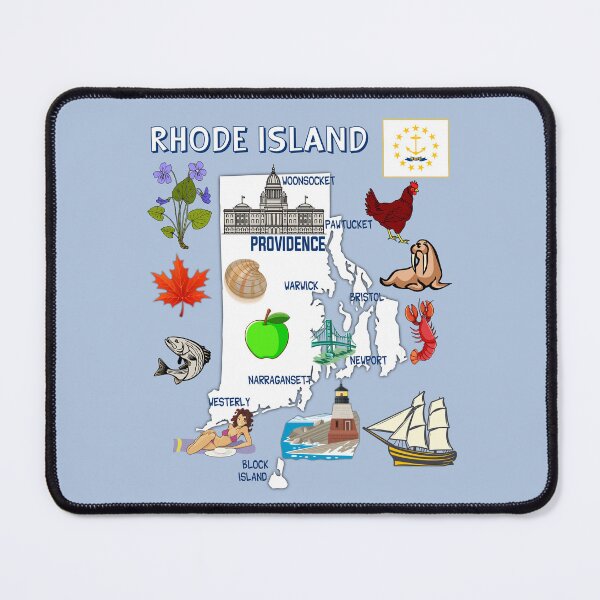 Item preview, Rhode Island State Map & Symbols - The Ocean State Pride designed and sold by mashmosh.
