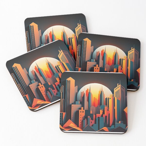 Item preview, Geometric cityscape designed and sold by MiraCleAI.