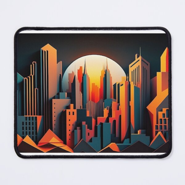 Item preview, Geometric cityscape designed and sold by MiraCleAI.